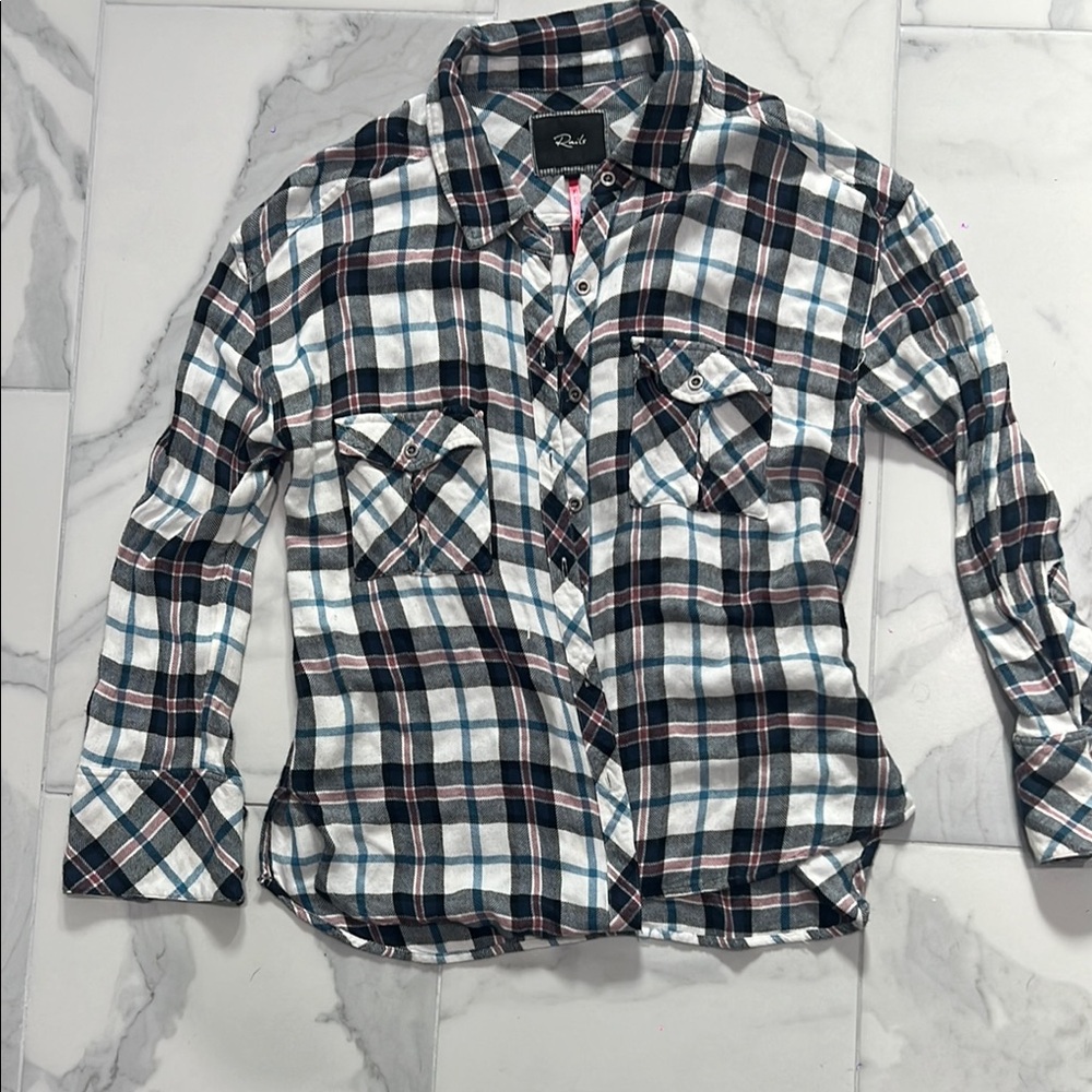 Blue and white button down by Rails